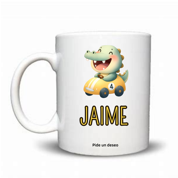 TAZA DINOSAURIO COCHE