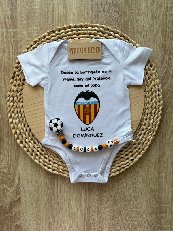 Pack body y chupetero fútbol Valencia