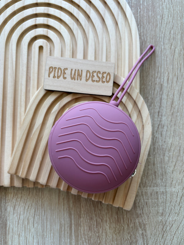 Porta chupetero rosa empolvado