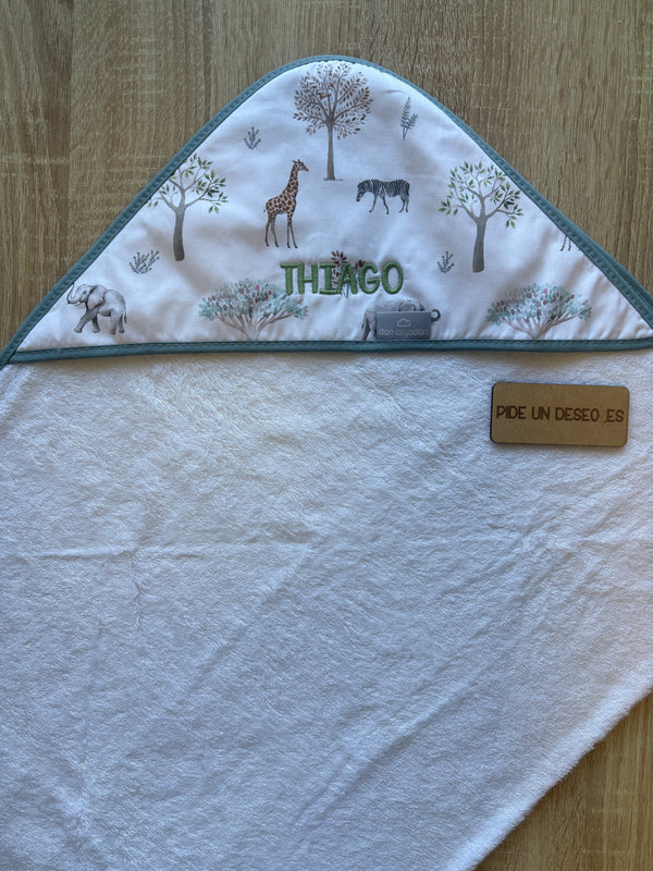 Capa de baño personalizada animales selva Don algodón